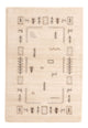 Gabbeh Teppich Indus 60x90cm - Wollteppich - beige