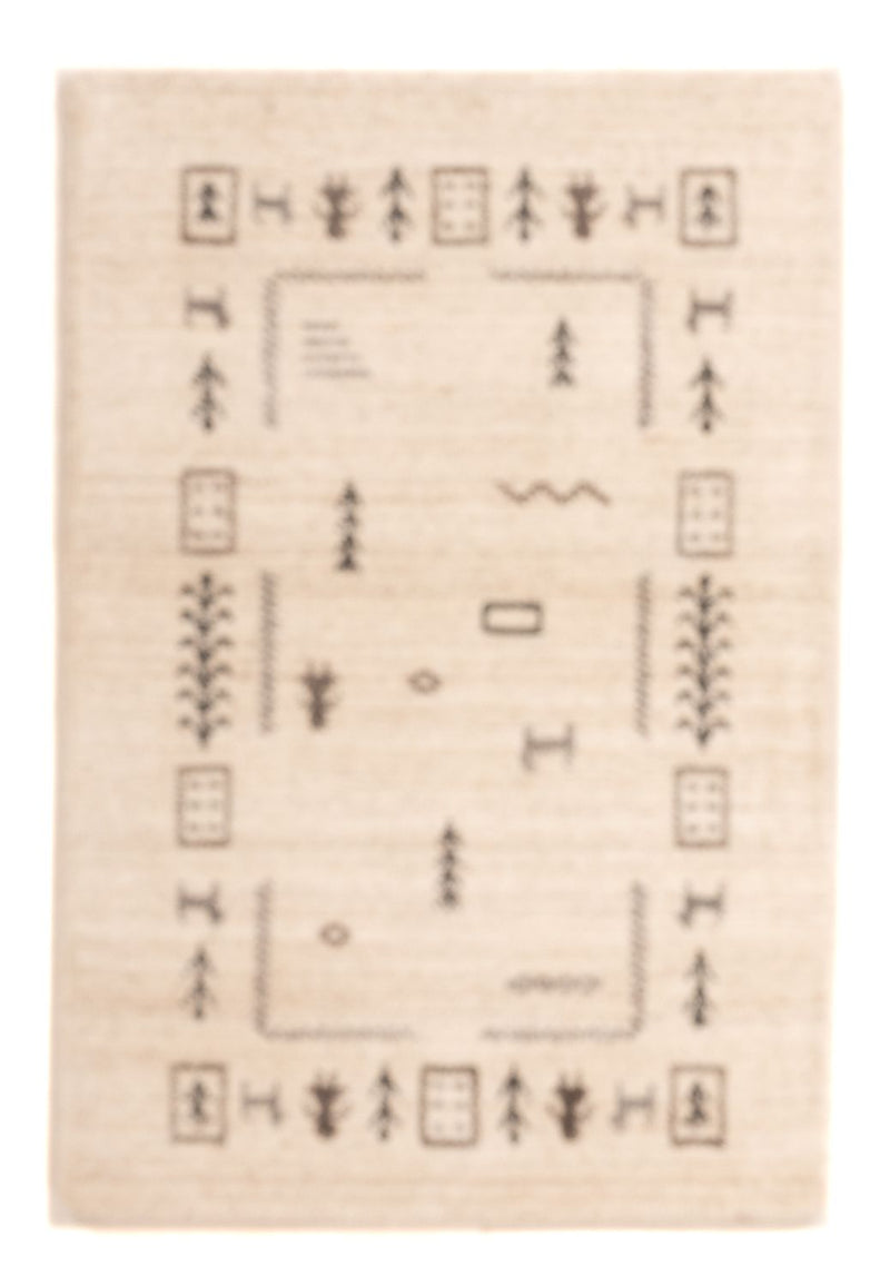 Gabbeh Teppich Indus 60x90cm - Wollteppich - beige