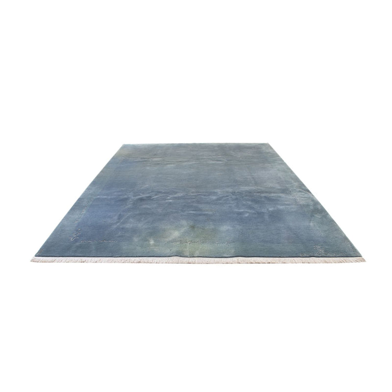 Nepal Teppich 240x350cm - Wollteppich - hellblau