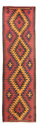 Läufer Kelim - Old - 140 x 423 cm - dunkelrot