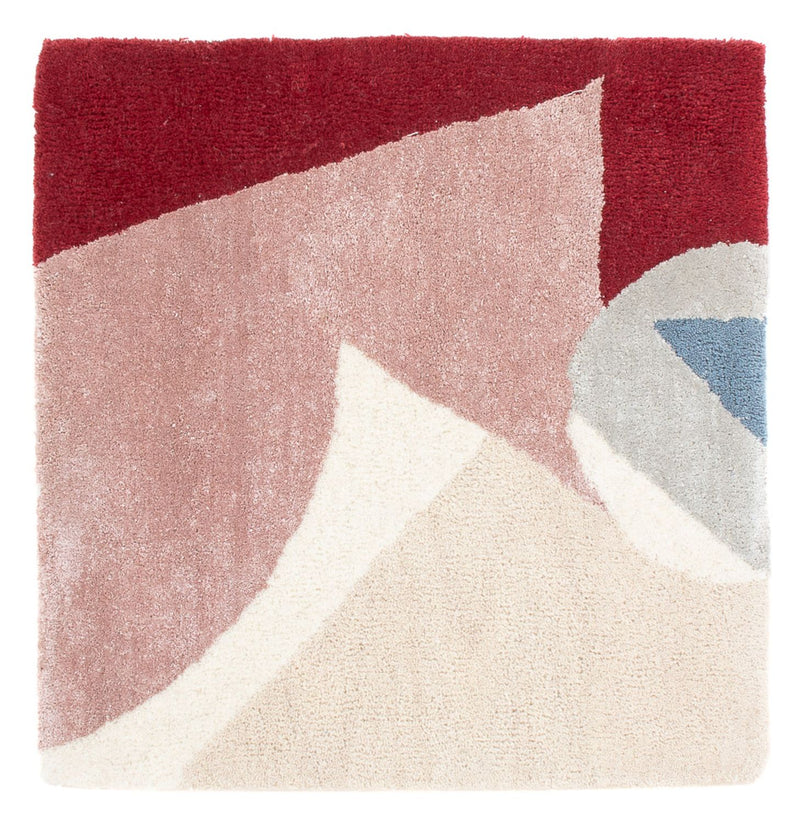 Wollteppich quadratisch  - 62 x 63 cm - mehrfarbig