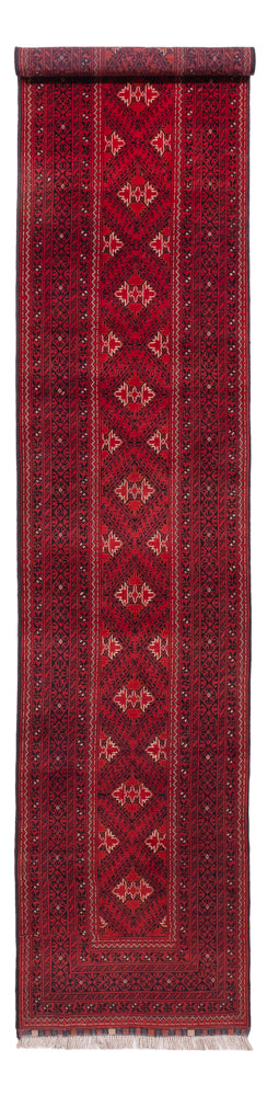 Afghan Teppich 77x388cm - Orientteppich - rot