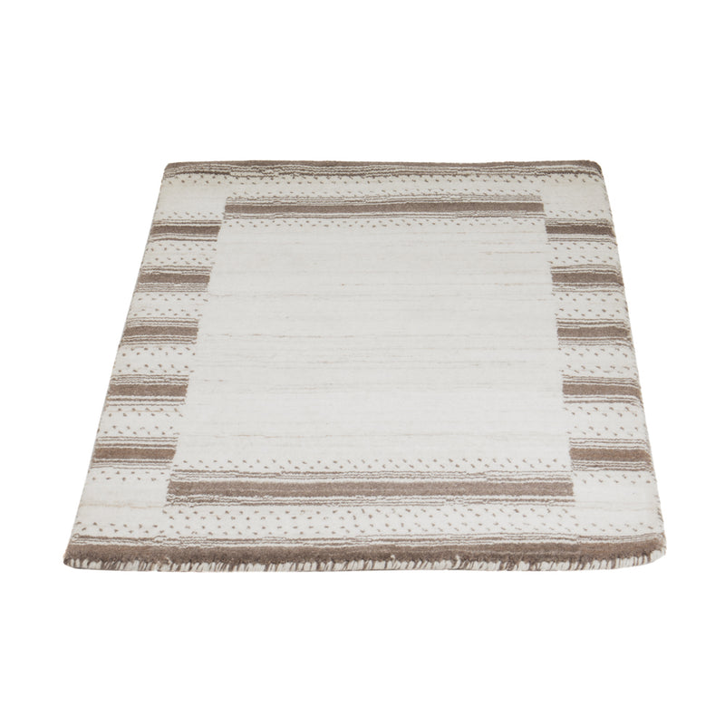 Loribaft Loom Teppich 60x90cm - Wollteppich - naturweiß