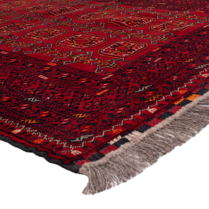 Afghan Teppich 105x146cm - Orientteppich - dunkelrot