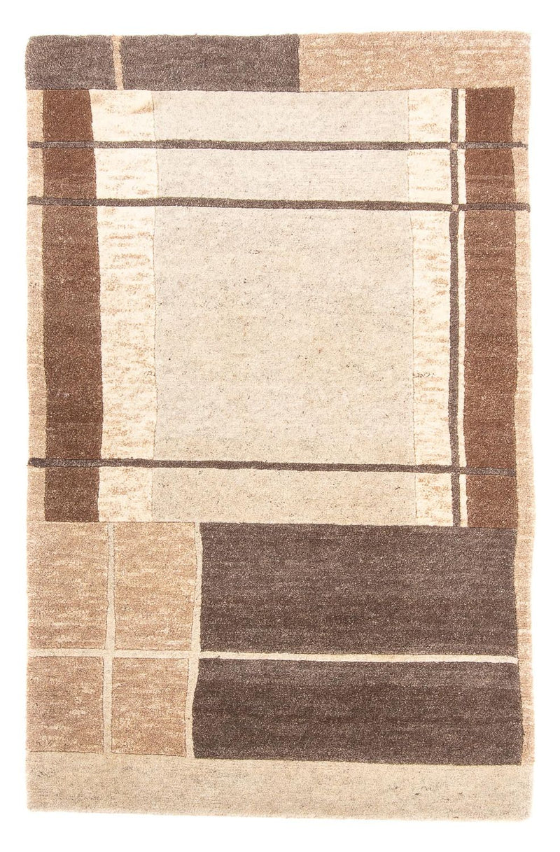 Nepal Teppich 90x160cm - Wollteppich - natur