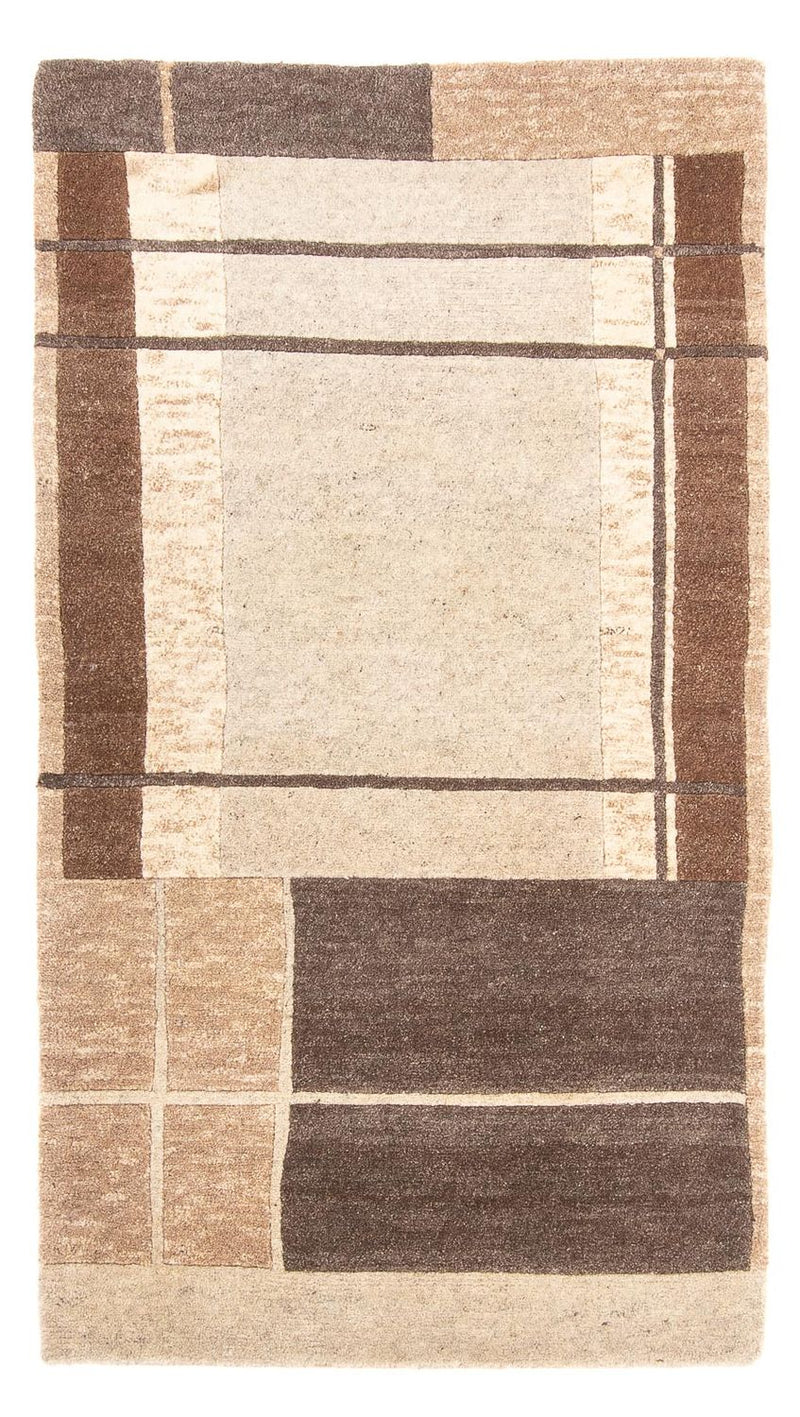 Nepal Teppich 90x160cm - Wollteppich - natur