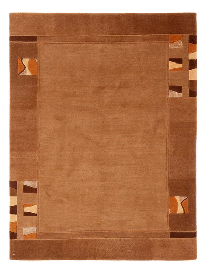 Nepal Teppich 120x180cm - Wollteppich - dunkelbeige