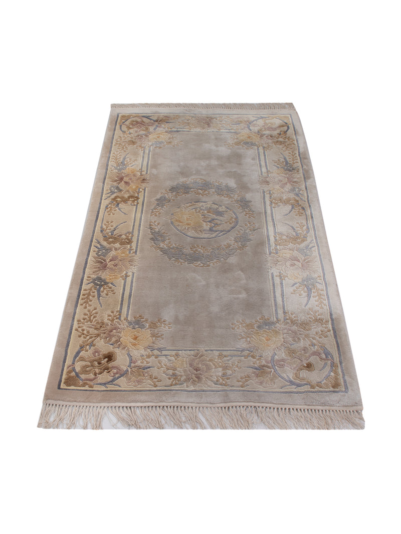 China Seide Teppich 70x140cm - Orientteppich - hellbeige