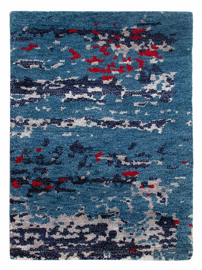 Gabbeh Teppich Indus 60x90cm - Wollteppich - blau