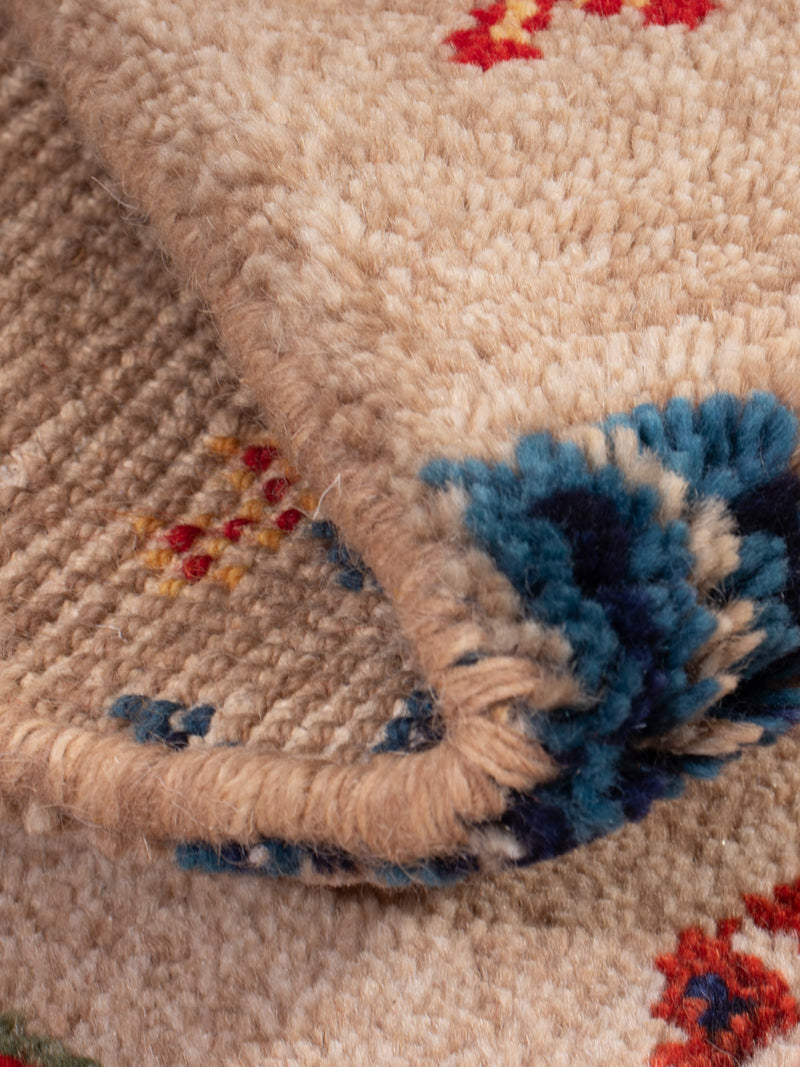 Gabbeh Teppich Indus 60x90cm - Wollteppich - hellbeige