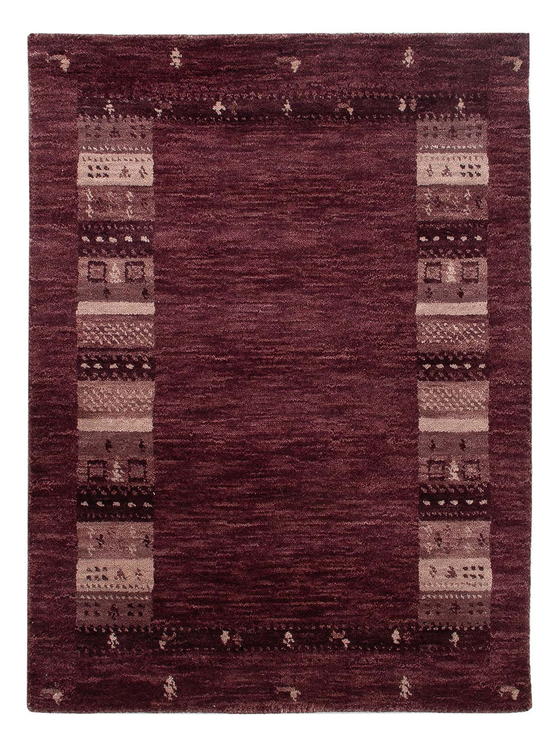 Loribaft Loom Teppich 60x90cm - Wollteppich - dunkelrot