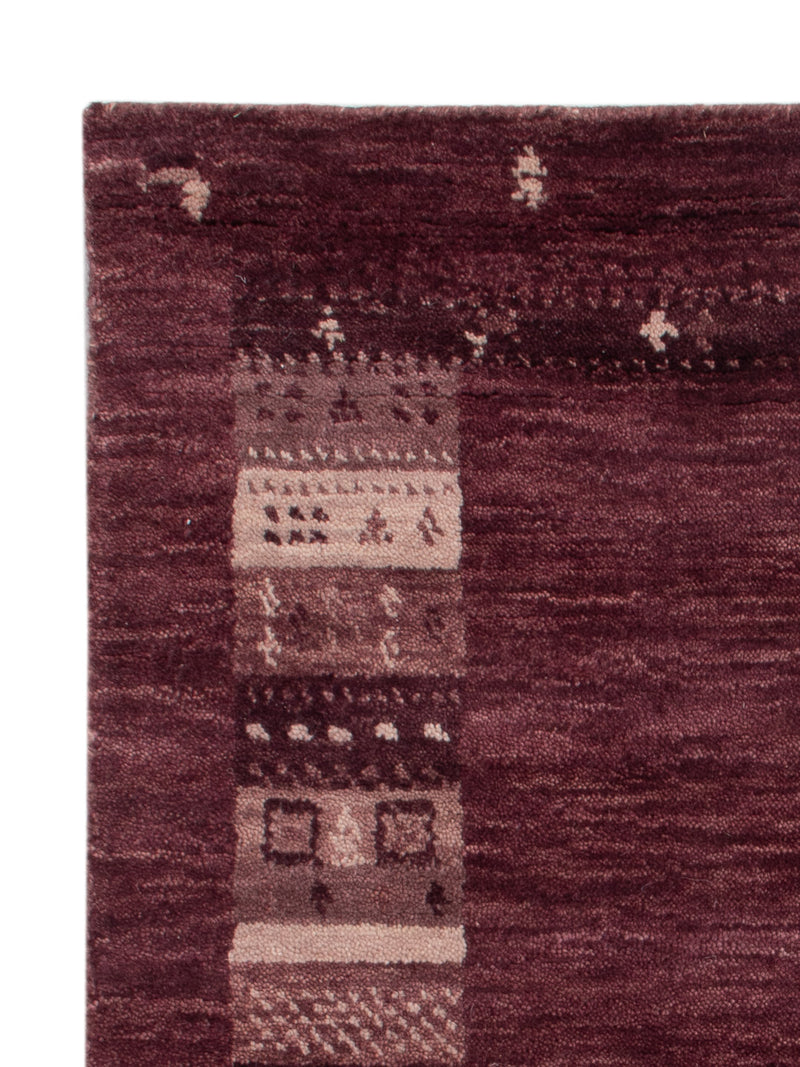 Loribaft Loom Teppich 60x90cm - Wollteppich - dunkelrot