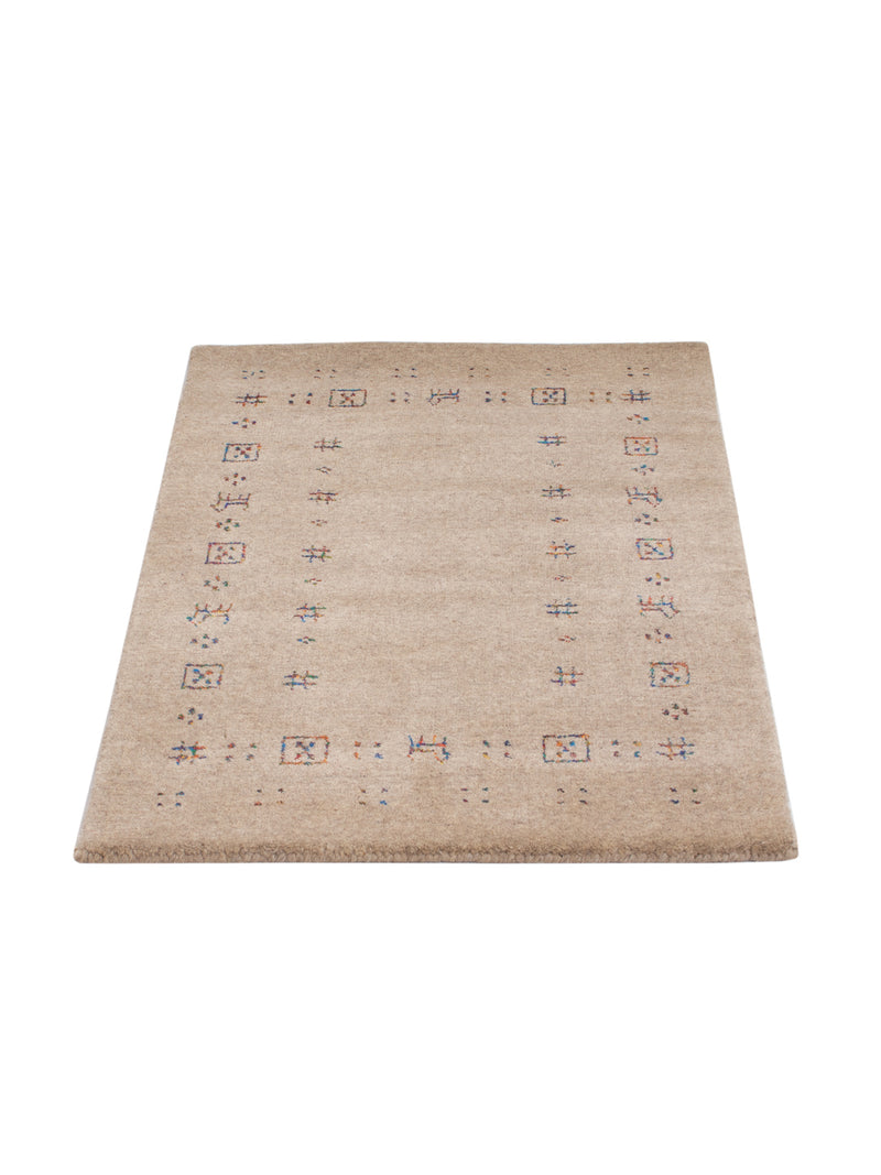Loribaft Loom Teppich 60x90cm - Wollteppich - hellbeige