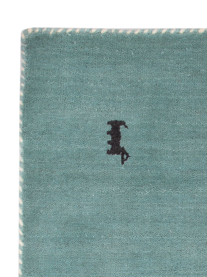 Gabbeh Teppich Softy 60x90cm - Wollteppich - türkis