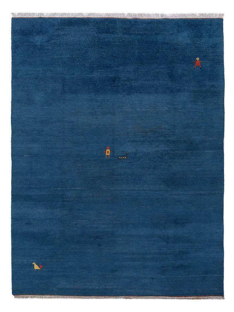 Gabbeh Teppich - Indus - 250 x 356 cm - blau
