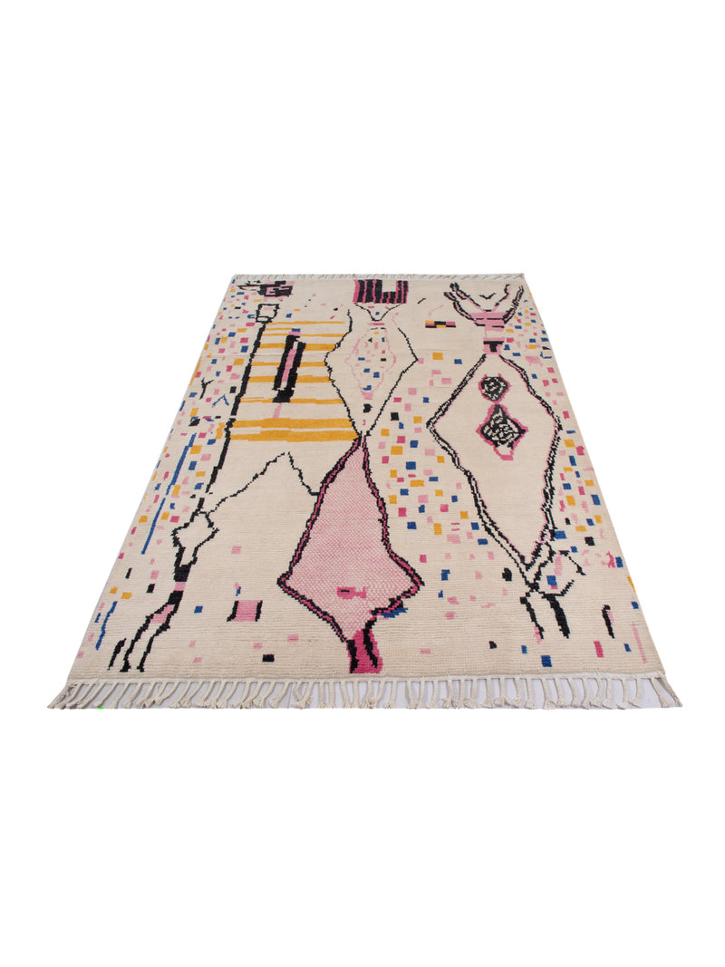 Berber Teppich 166x244cm - Wollteppich - beige
