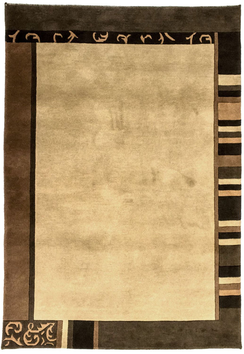 Nepal Teppich 144x198cm - Wollteppich - braun