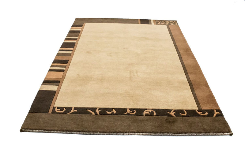 Nepal Teppich 144x198cm - Wollteppich - braun
