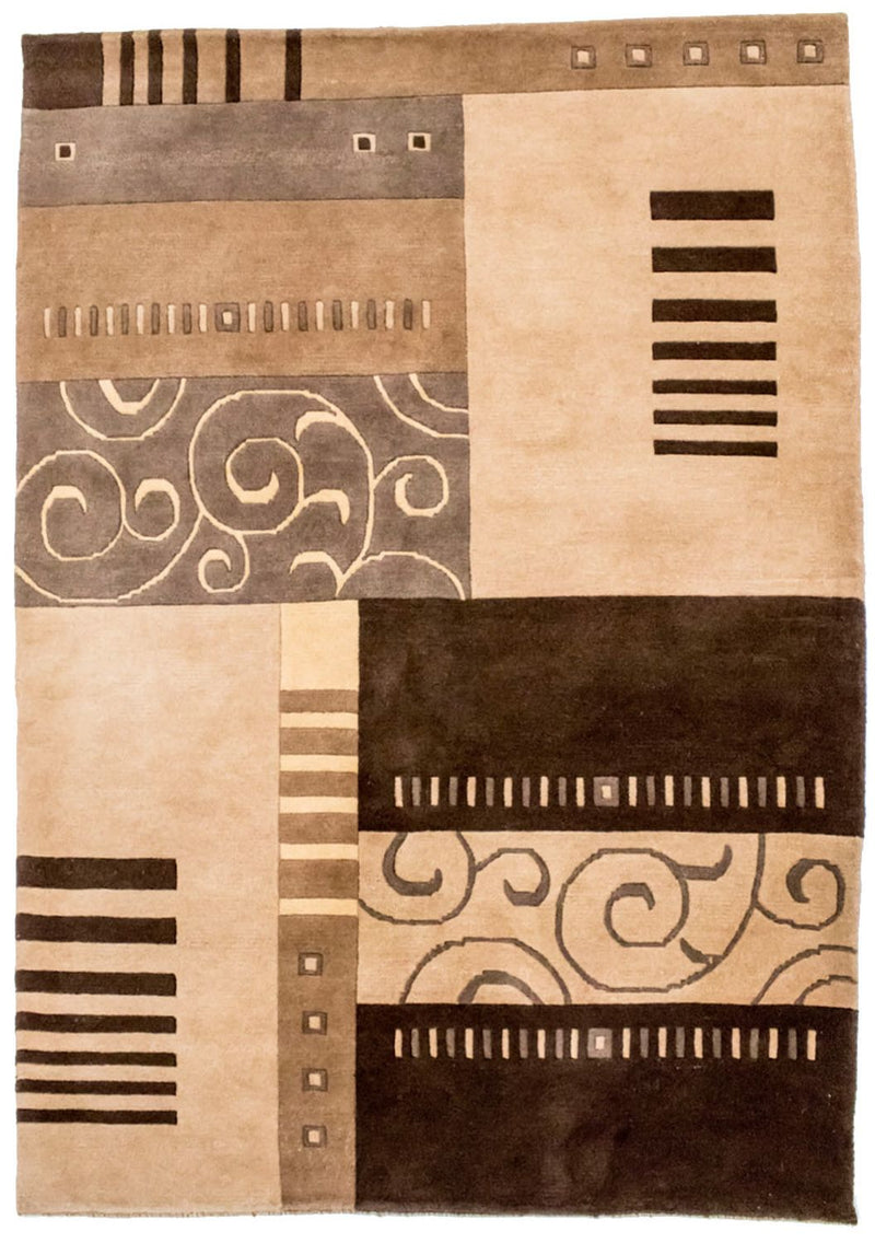 Nepal Teppich 144x197cm - Wollteppich - mehrfarbig