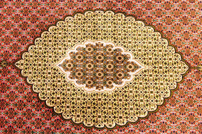 Täbriz - 50 Raj Teppich 204x300cm - Perserteppich - orange