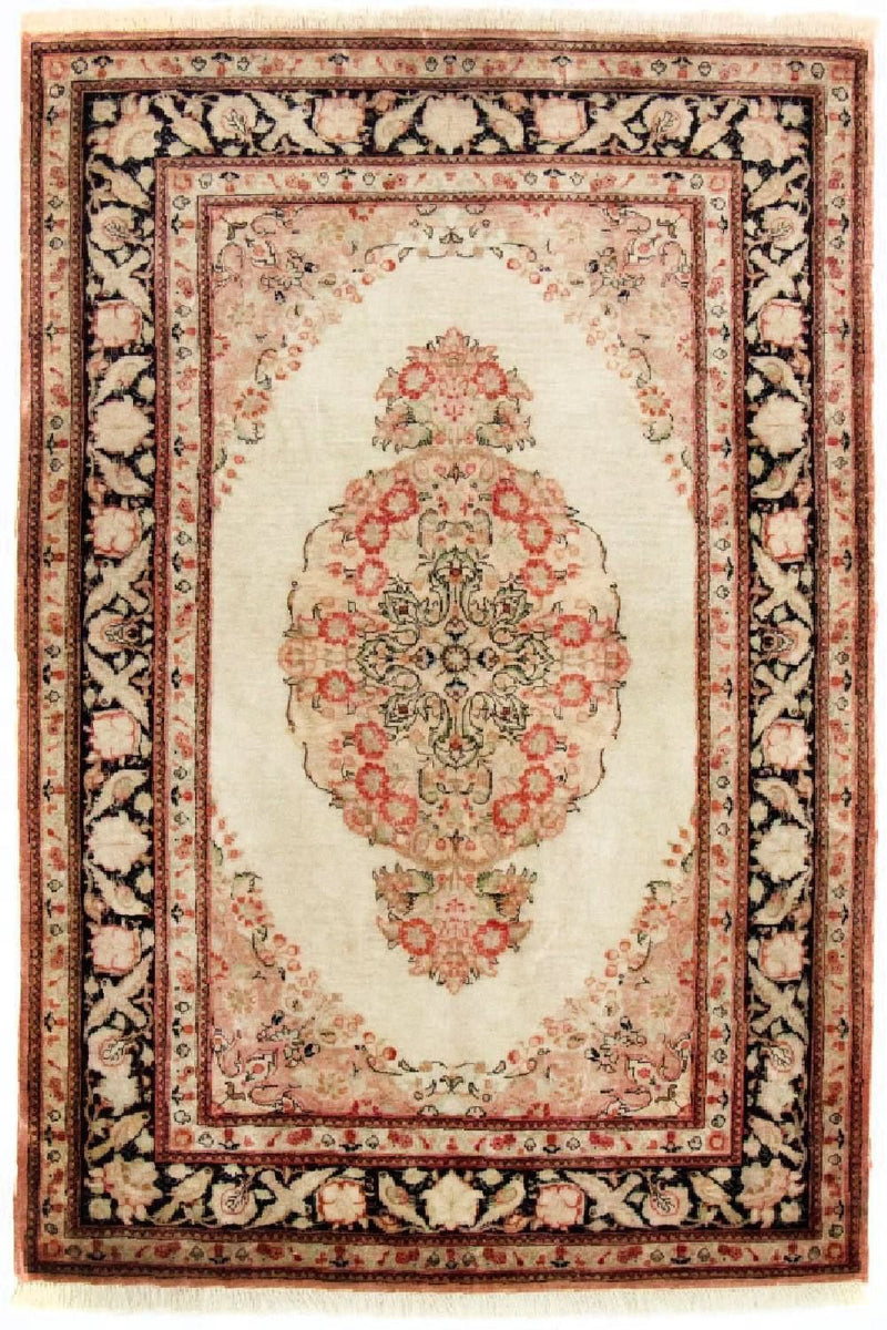 Ghom - Seide Teppich 70x120cm - Perserteppich - beige