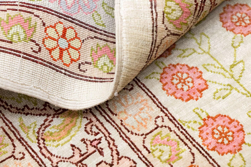 Hereke Seide Teppich 64x100cm - Orientteppich - beige
