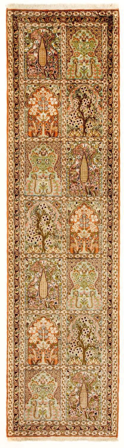 Kaschmir Seide Teppich 82x313cm - Orientteppich - mehrfarbig