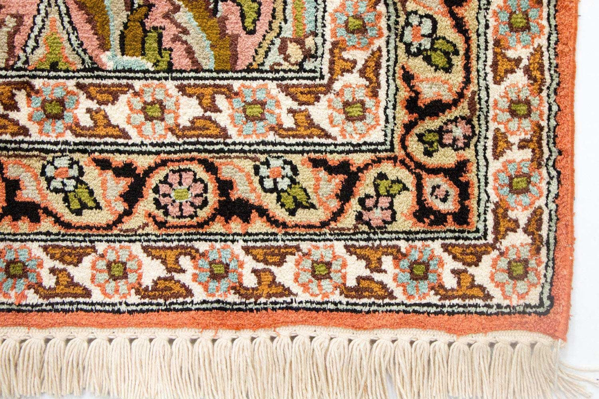 Kaschmir Seide Teppich 82x313cm - Orientteppich - mehrfarbig
