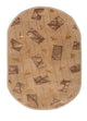 Wollteppich oval  - 150 x 240 cm - beige