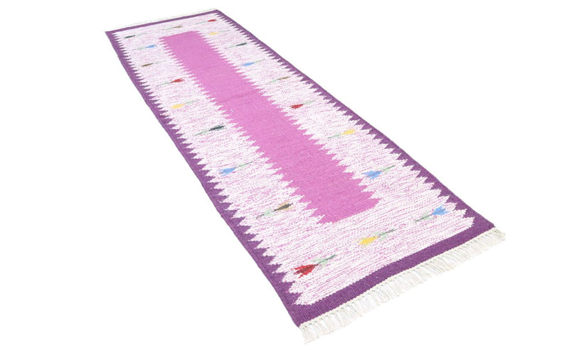 Kelim Modern Teppich 80x250cm - lila