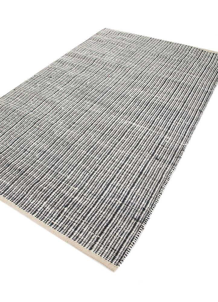 Juteteppich - 150 x 240 cm - schwarz-weiß