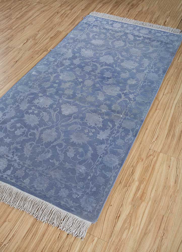 Wollteppich - 75 x 150 cm - seeblau