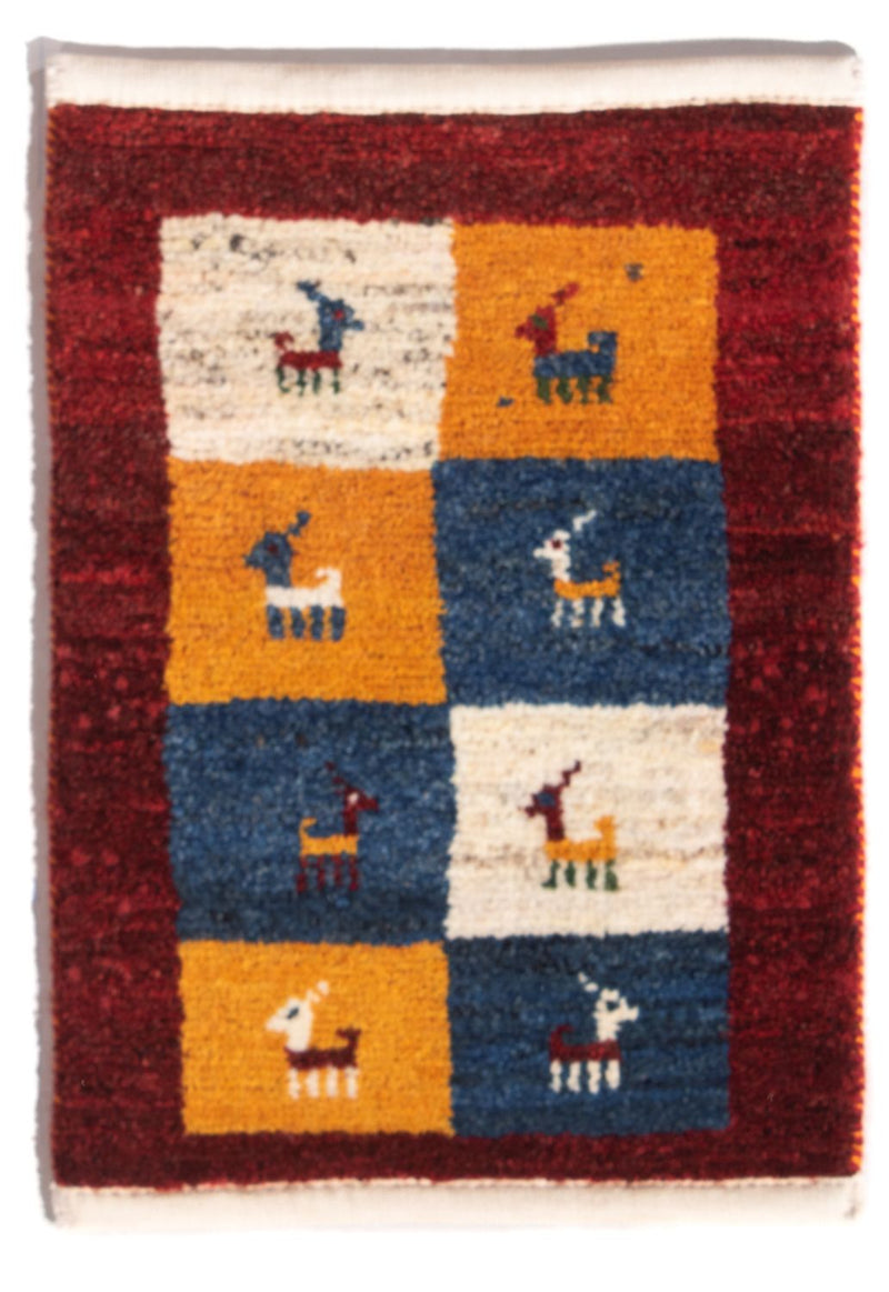 Gabbeh Persisch Teppich 40x60cm - Perserteppich Wollteppich - mehrfarbig