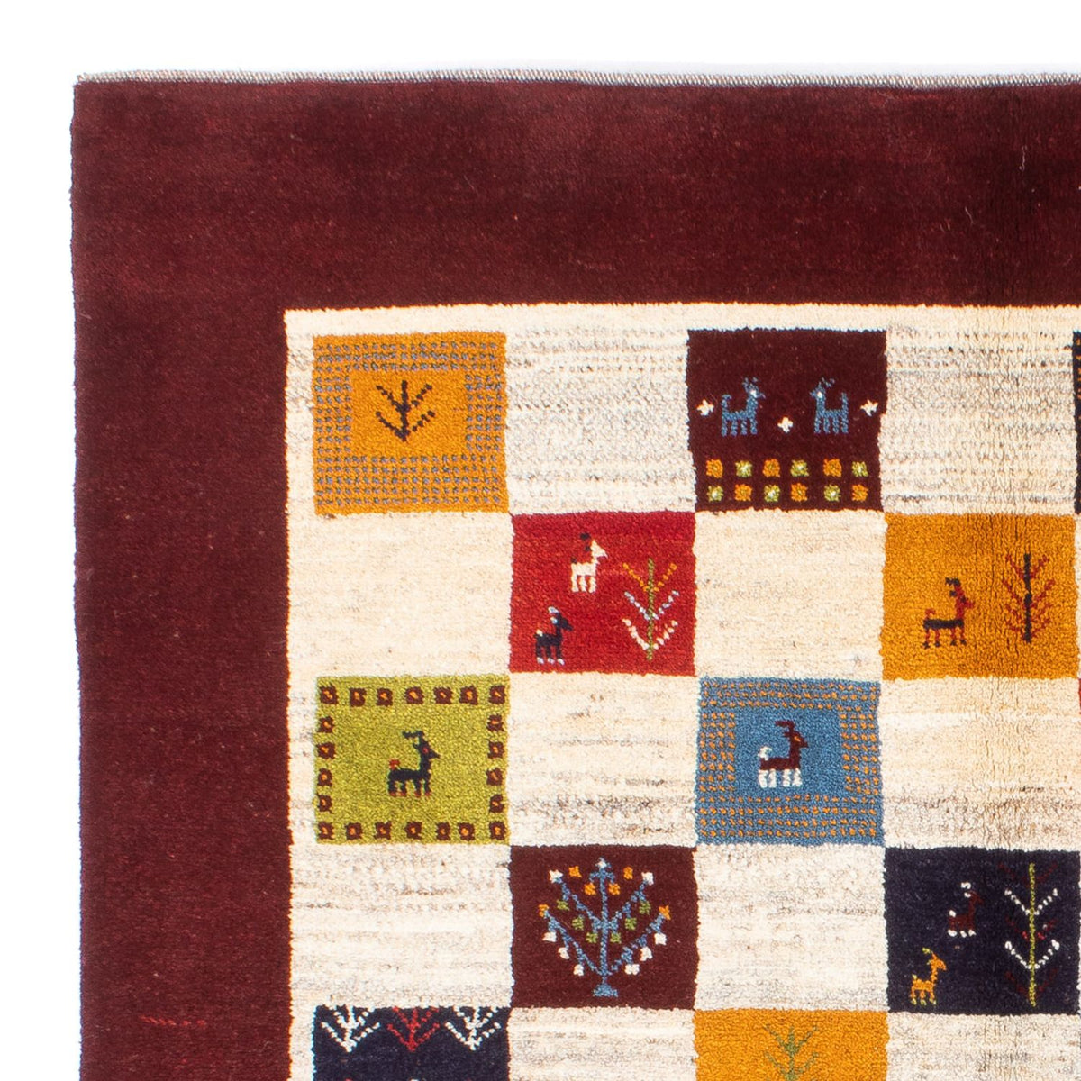 Gabbeh Persisch Teppich 155x197cm - Perserteppich Wollteppich - mehrfarbig