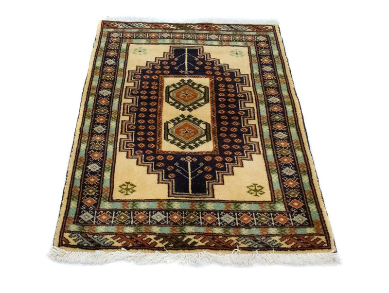 Turkaman Teppich 64x91cm - Orientteppich - beige