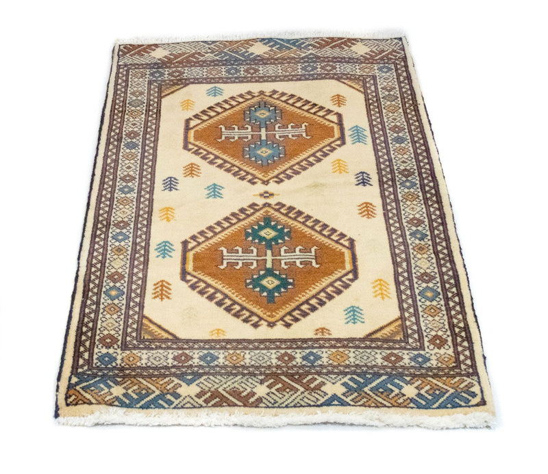 Turkaman Teppich 64x89cm - Orientteppich - beige