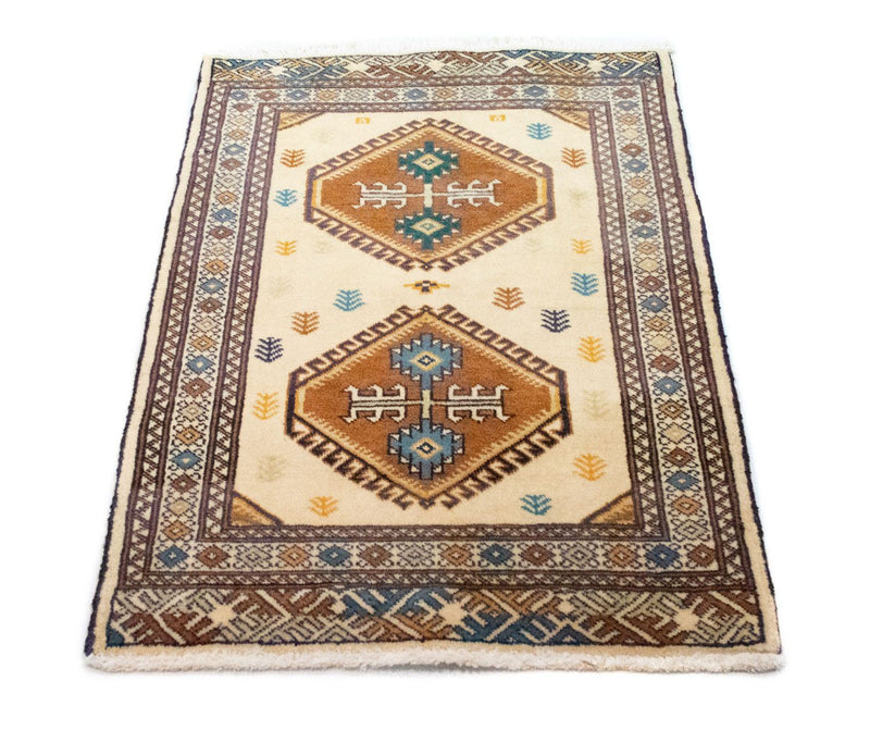 Turkaman Teppich 63x88cm - Orientteppich - beige
