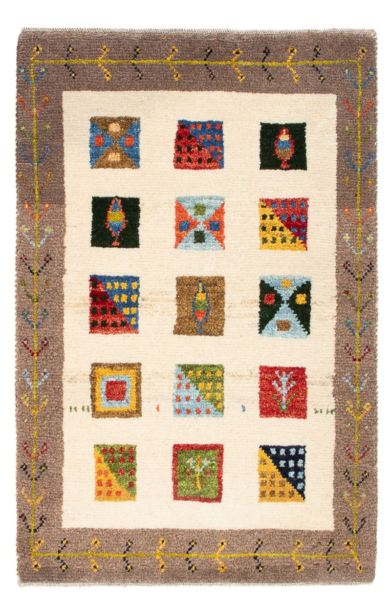 Gabbeh Persisch Teppich 60x87cm - Perserteppich Wollteppich - mehrfarbig