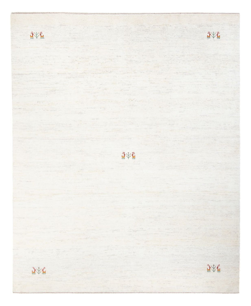 Gabbeh Persisch Teppich 198x243cm - Perserteppich Wollteppich - weiß