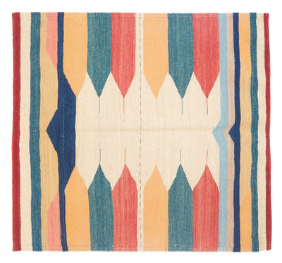 Kelim Fars Teppich 125x129cm - minzgrün