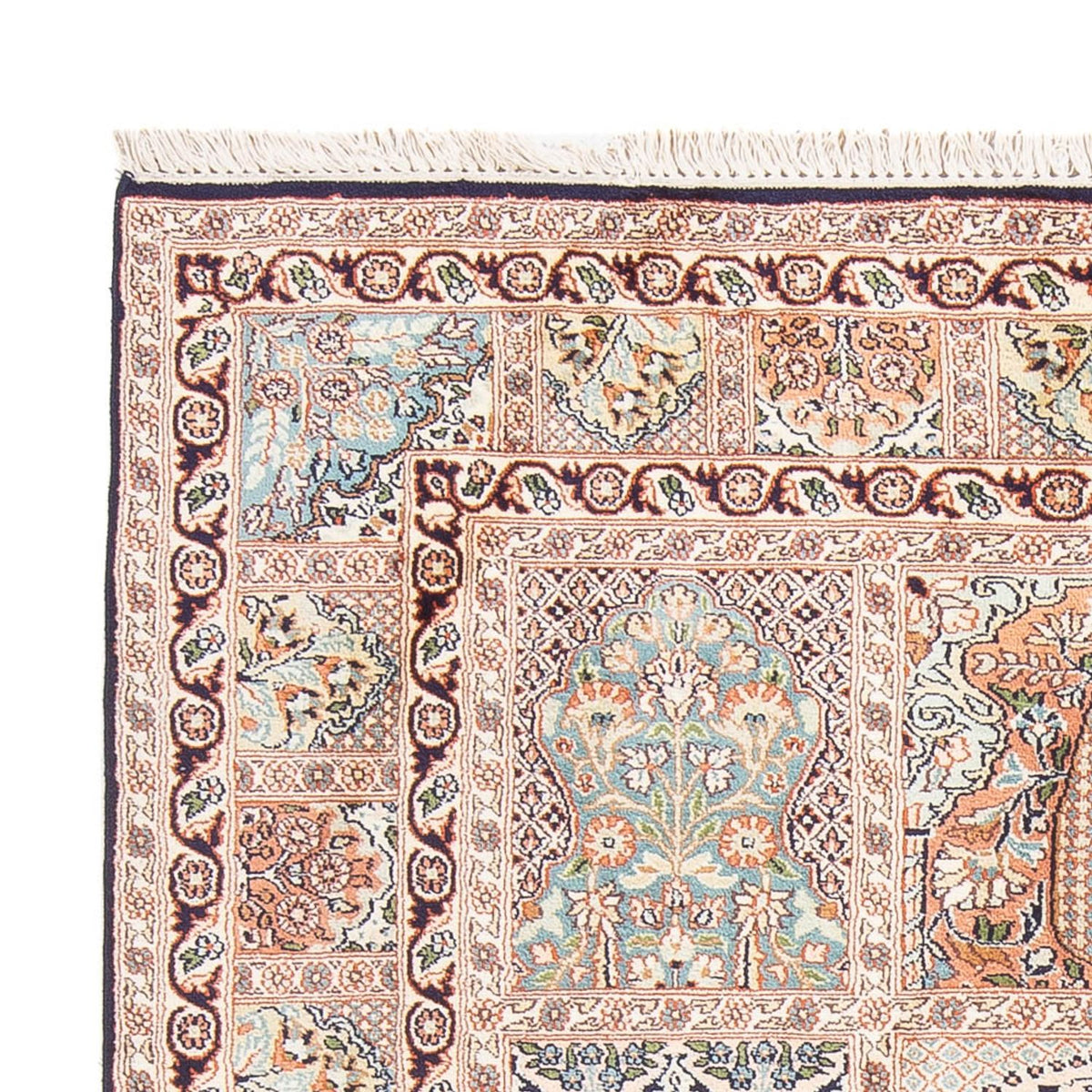 Kaschmir Seide Teppich 123x178cm - Orientteppich - beige