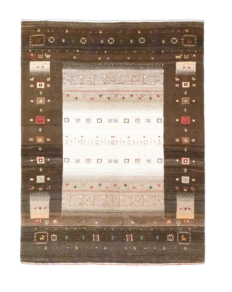 Gabbeh Teppich - Loribaft Perser 148 x 194 cm - beige