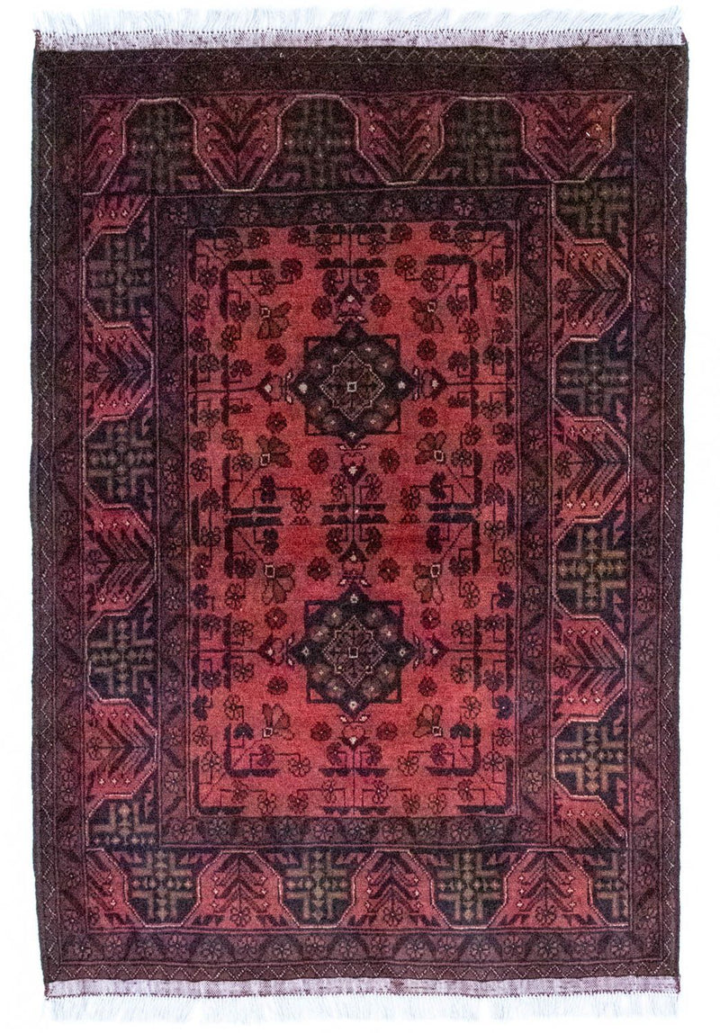 Afghan Teppich - Kunduz 103 x 149 cm - rot