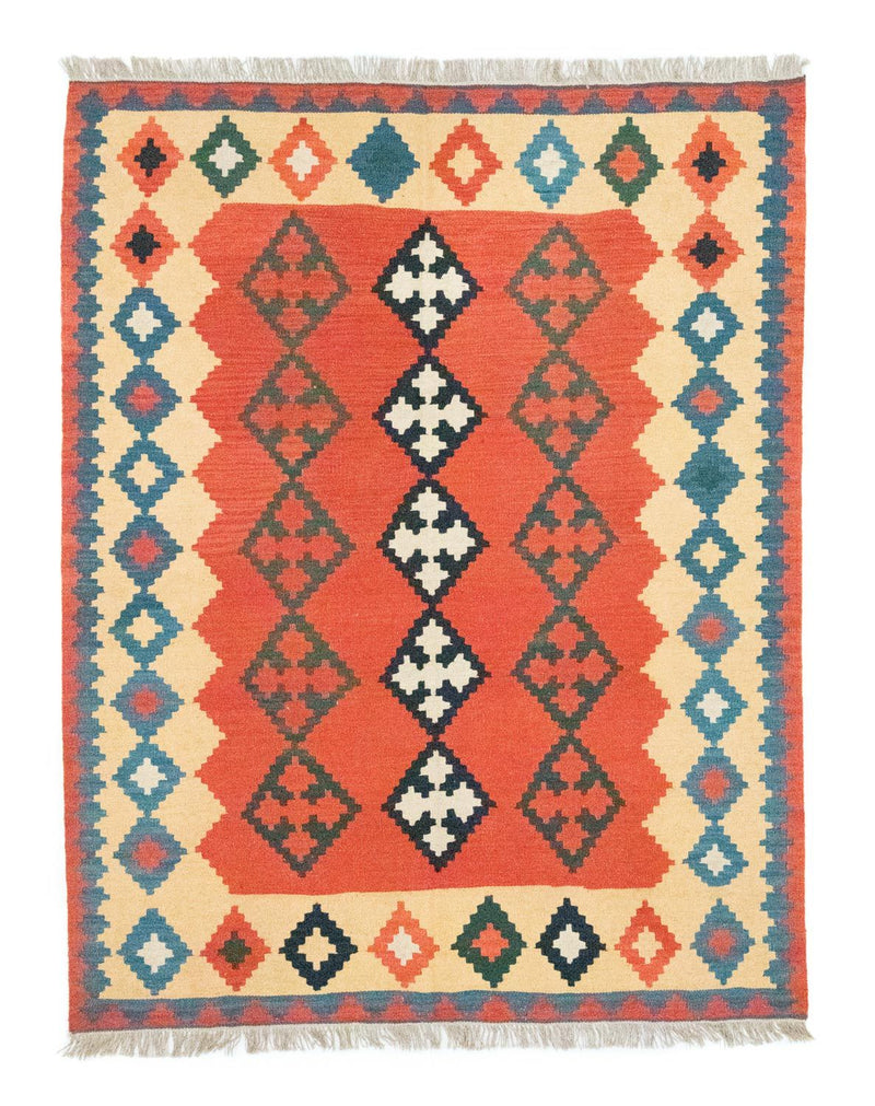 Kelim Fars Teppich 150x200cm - rot