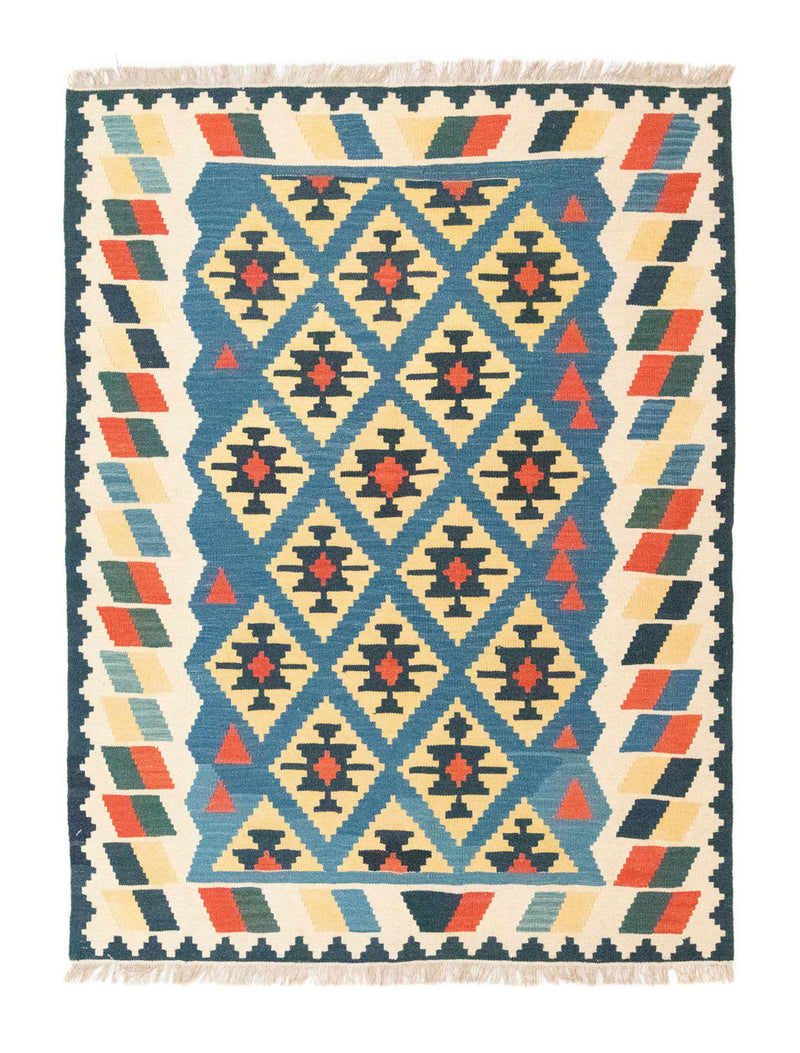 Kelim Teppich - Splash 156 x 205 cm - blau