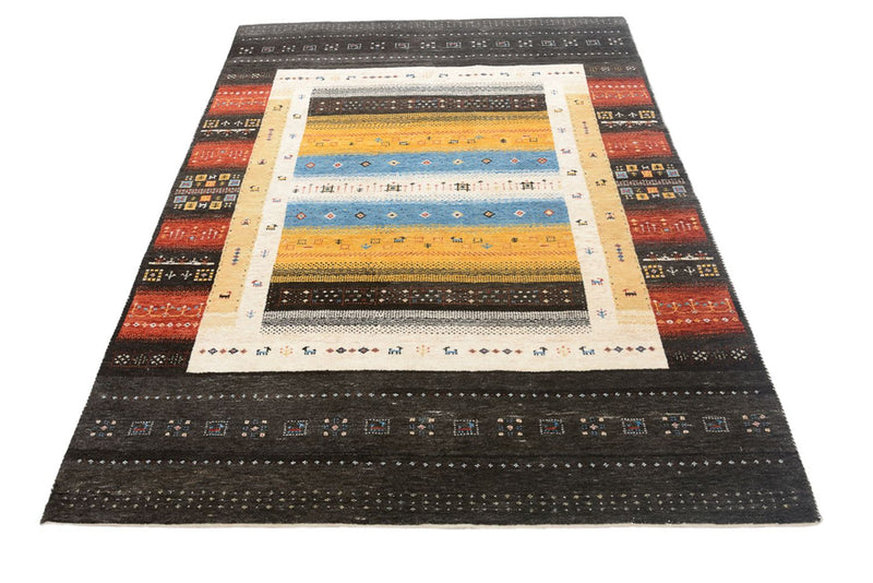 Indo Loribaft Teppich 143x212cm - Wollteppich - mehrfarbig