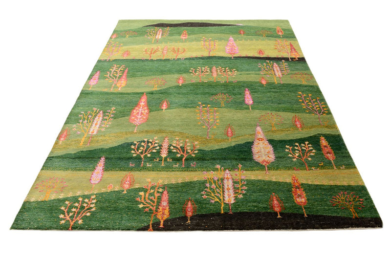 Gabbeh Teppich - Loribaft Indus - 172 x 247 cm - grün