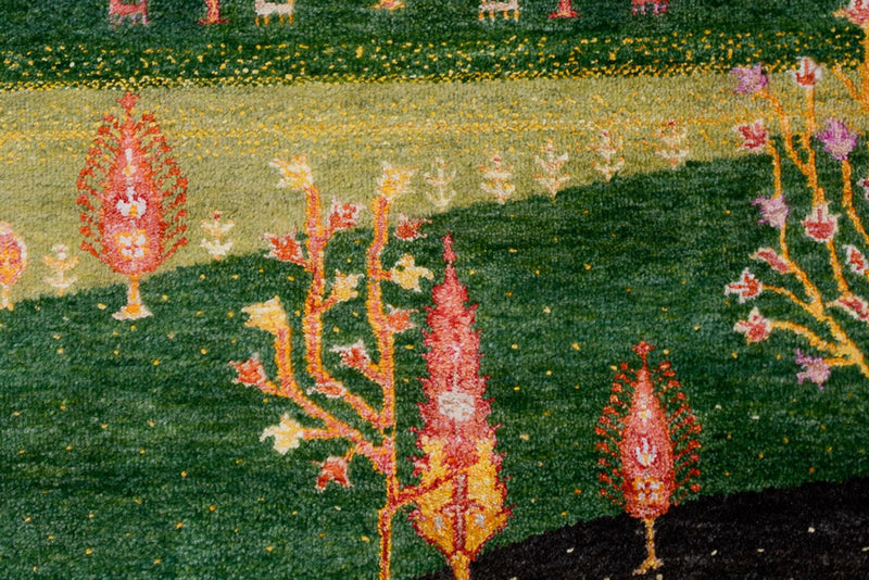 Gabbeh Teppich - Loribaft Indus - 172 x 247 cm - grün
