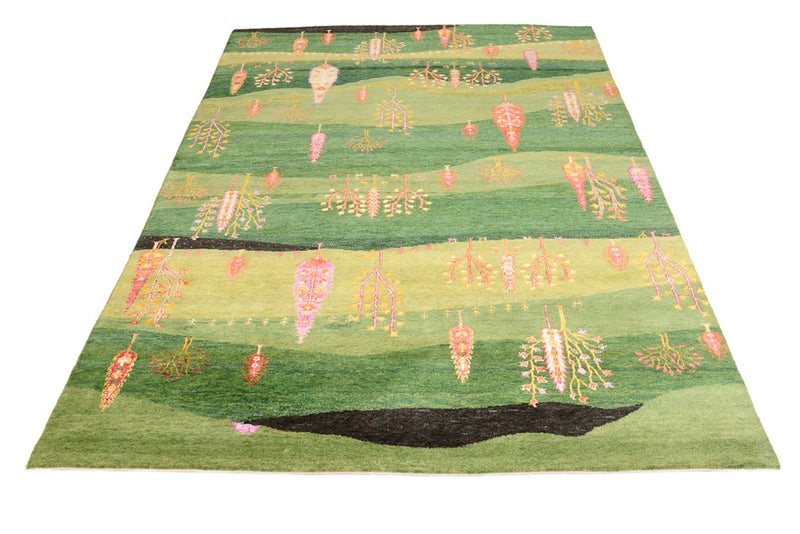 Gabbeh Teppich - Loribaft Indus - 172 x 247 cm - grün