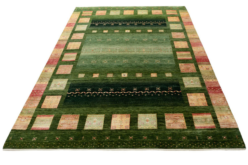 Gabbeh Teppich - Loribaft Indus - 178 x 245 cm - grün